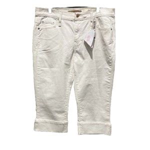 Levis 515 Capri Jeans Women’s (Misses) Size 12 White Stretch Denim Mid Rise NWT